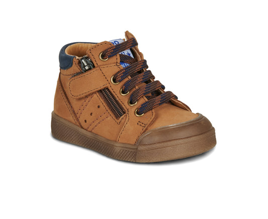 Bottillons premiers pas garçon GBB ANATOLE Nub Cognac