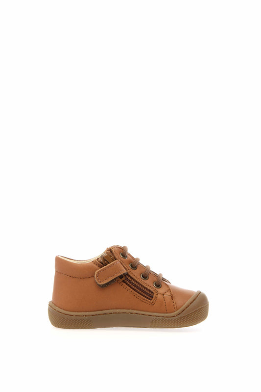 Pré marche NATURINO AMUR Zip Cognac chaussures bottillons Barefoot