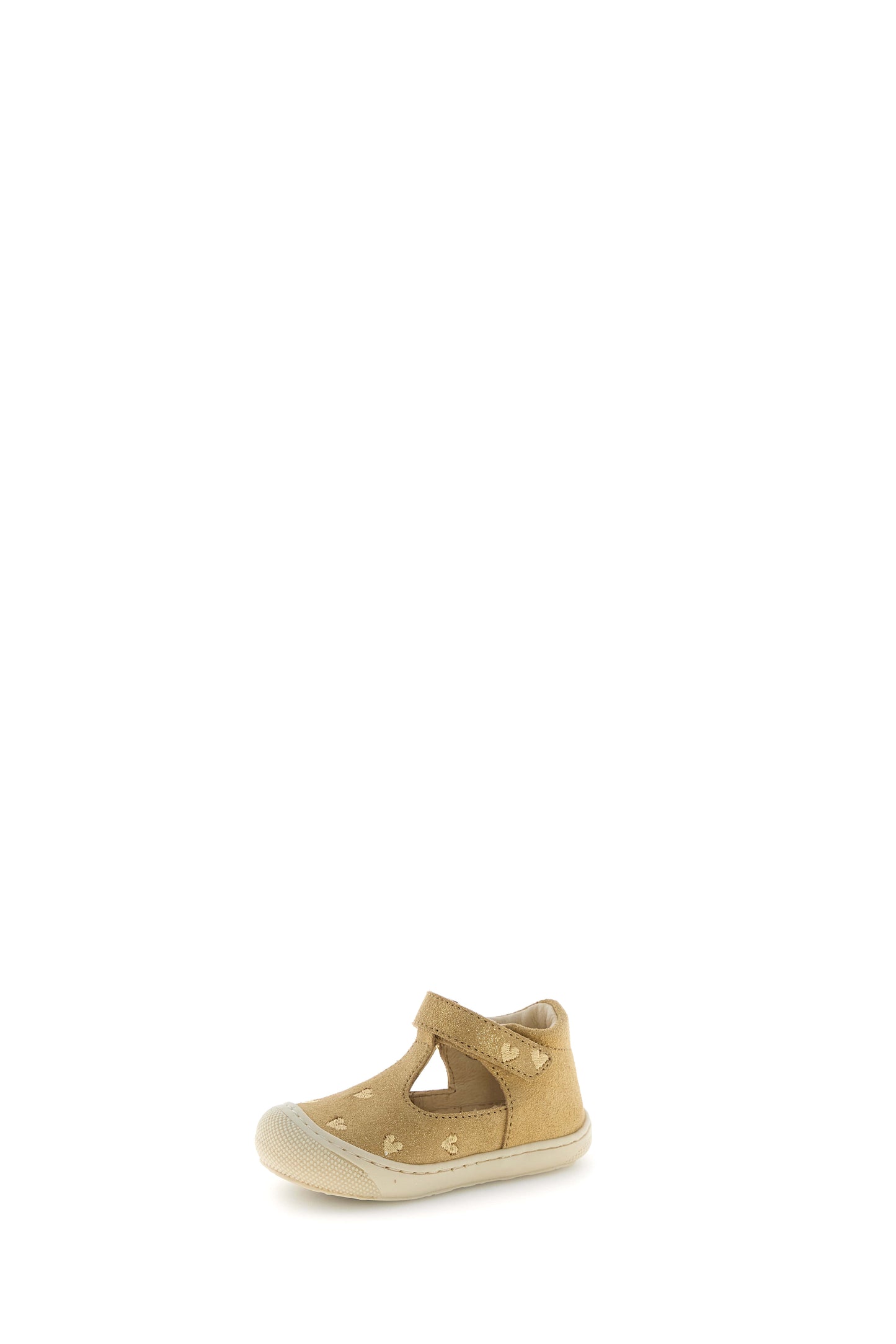 NATURINO INDIS Velcro Embr Hearts Platinum Salomés Semi-ouvertes