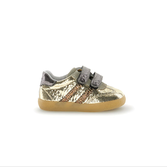 FALCOTTO VIMBY VL Mettallic craked Platinum Brown Chaussures Basses Baskets