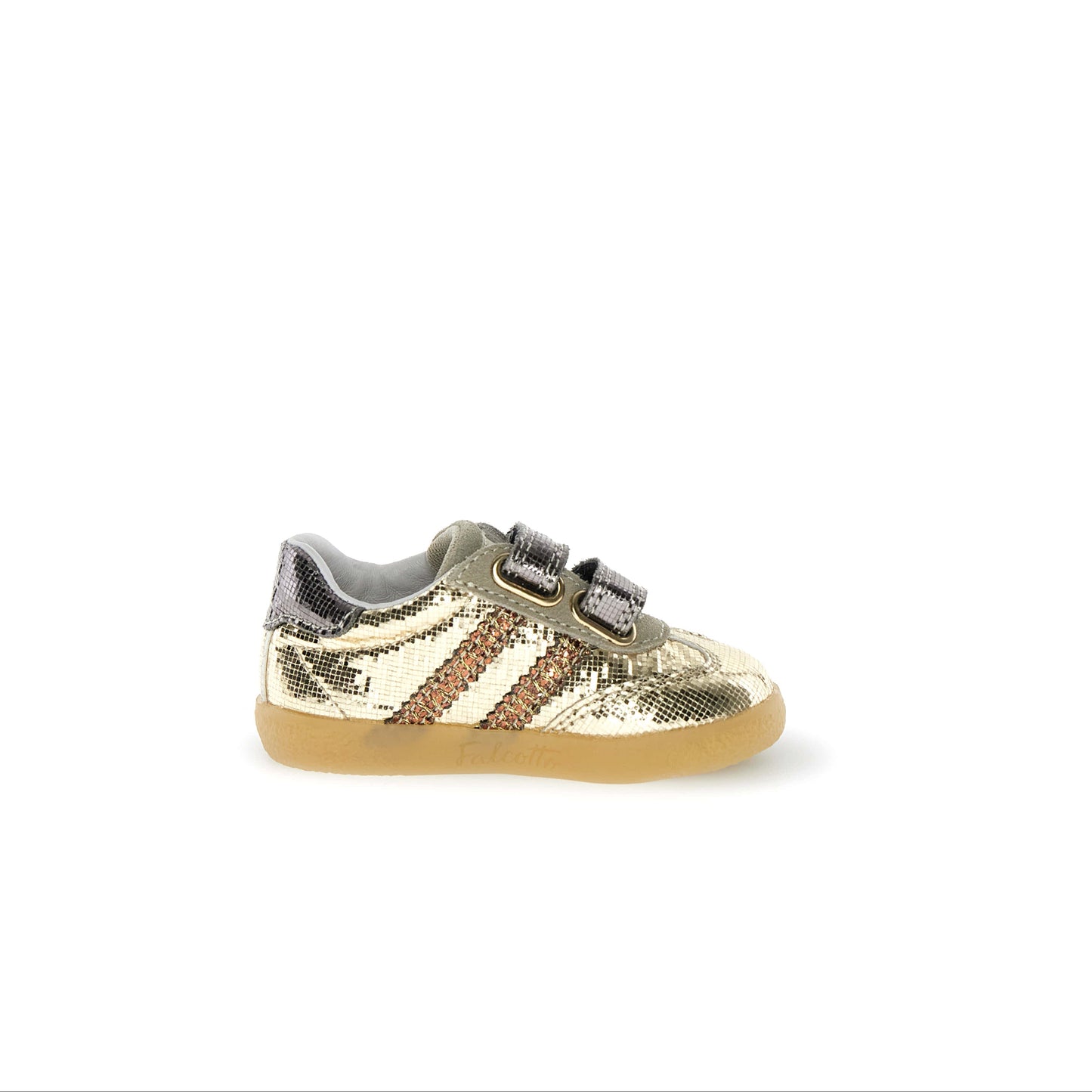 FALCOTTO VIMBY VL Mettallic craked Platinum Brown Chaussures Basses Baskets