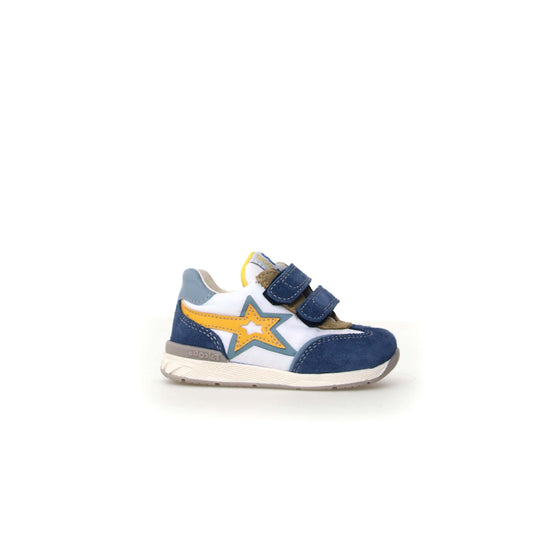 Chaussures Basses/Baskets/Sneakers FALCOTTO NEW FERDI Azur Blanc Jaune Baskets Cuir