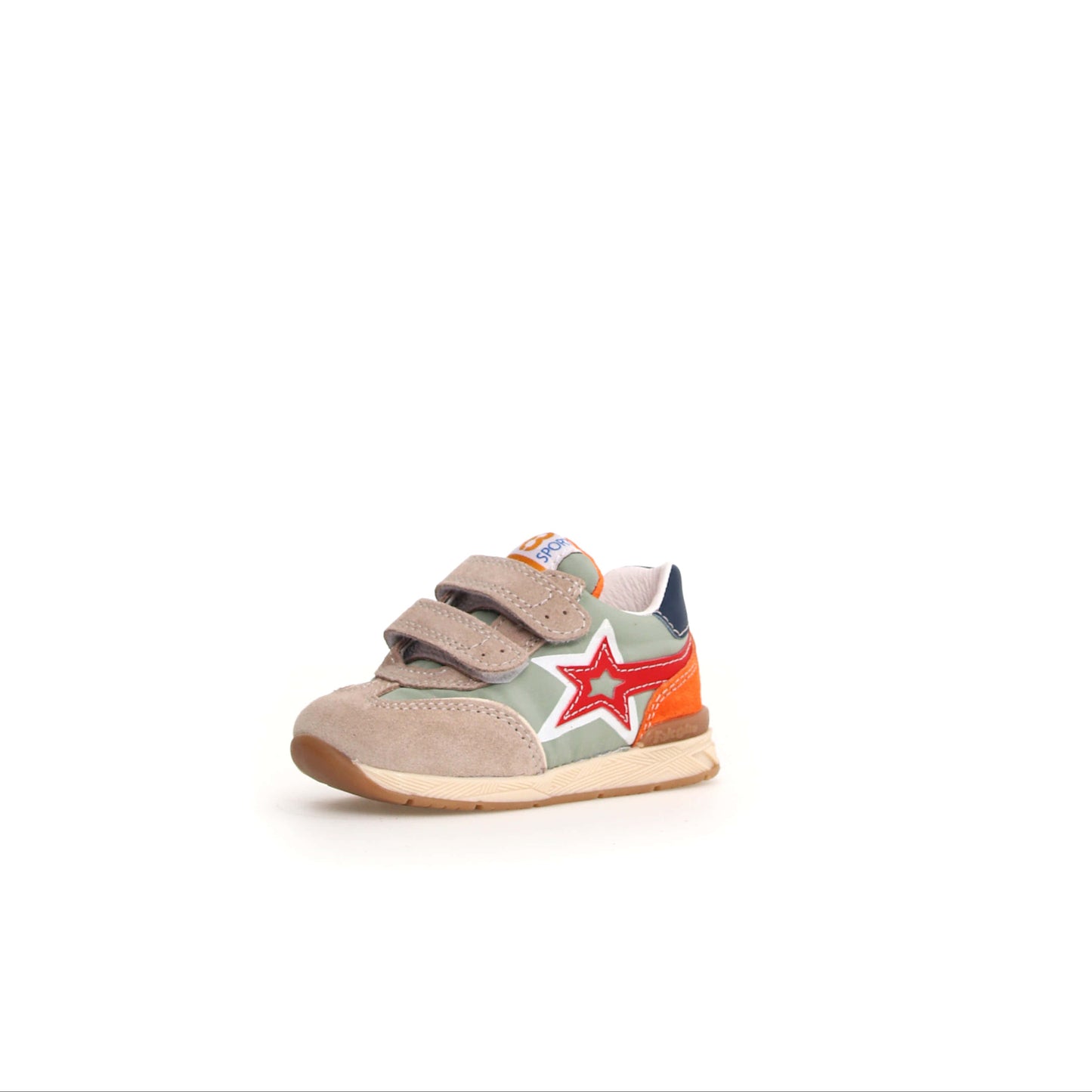 FALCOTTO NEW FERDI Beige Orange Baskets Cuir et nylon