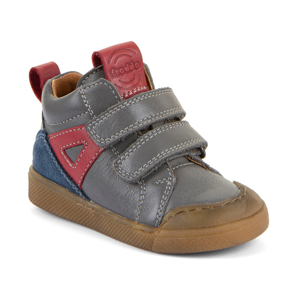 Chaussures montantes enfant Froddo G2110134 gris en cuir à double scratch