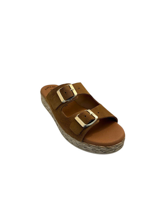 EVA FRUTOS 6273 Serraje Muscade Sandales compensées Nu pieds