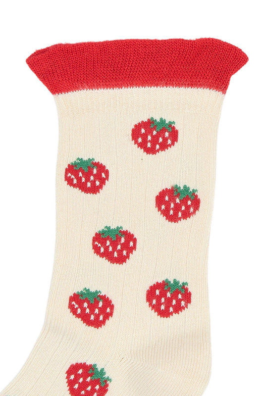 MINIPOP BAMBOO SOCKS FRAISE beige CHAUSSETTES