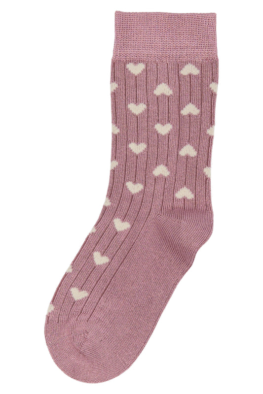 MINIPOP BAMBOO HEART Rose CHAUSSETTES