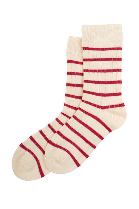 MINIPOP BAMBOO STRIPE Framboise CHAUSSETTES