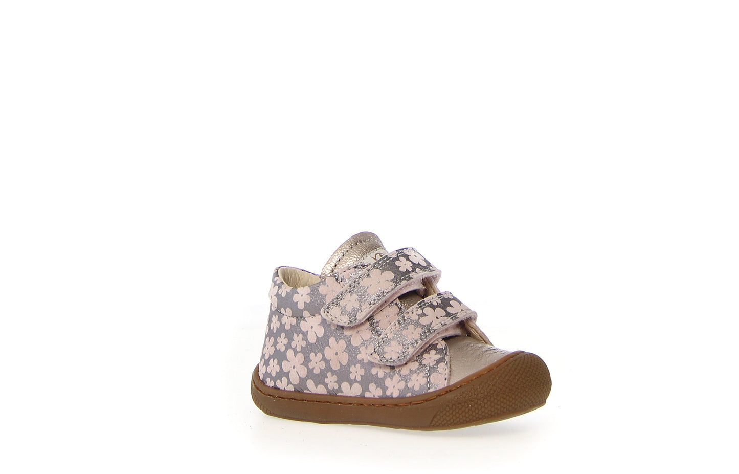 NATURINO COCOON Velcro Métallisé Fleur Rose chaussures bottillons