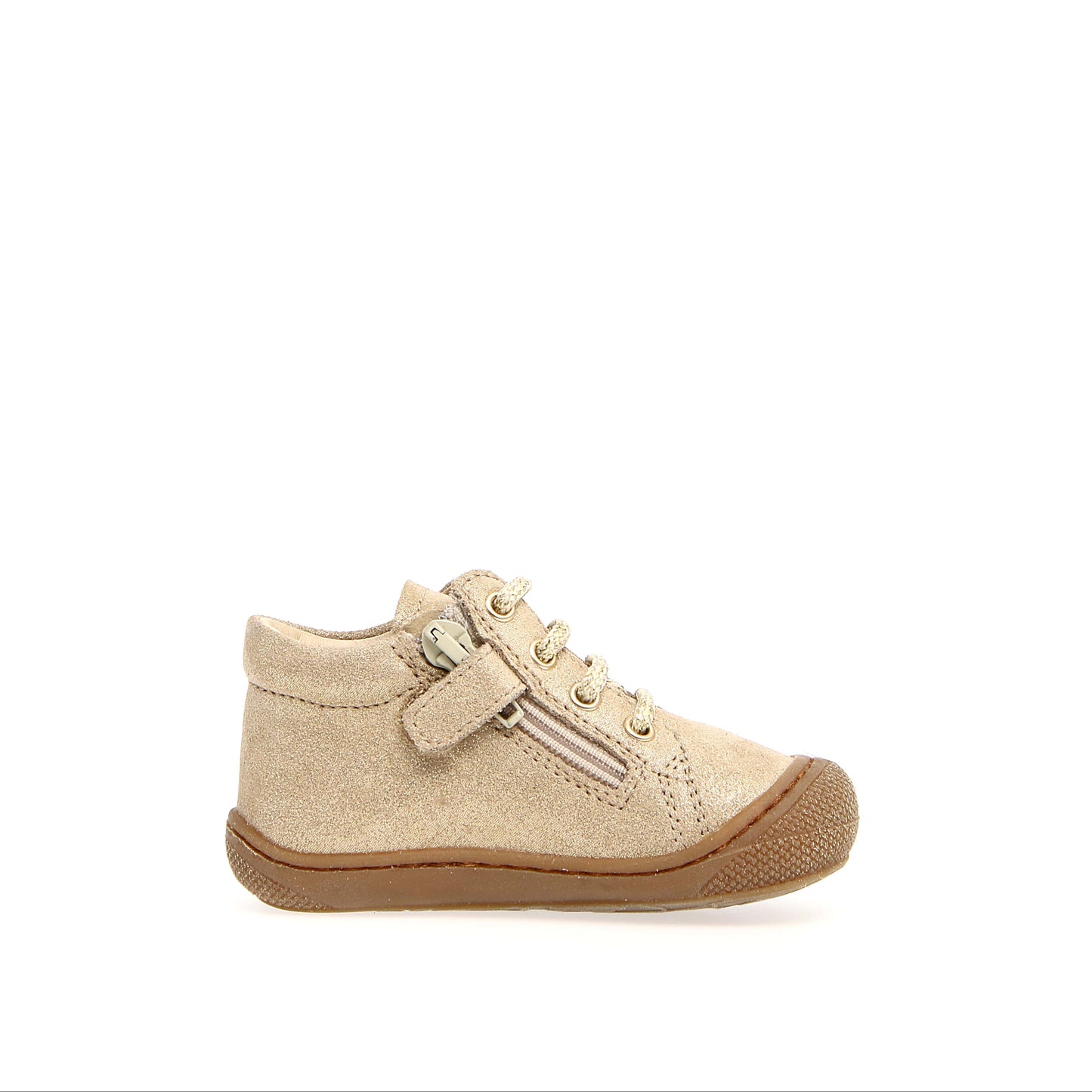 NATURINO COCOON ZIP Suède Glitter Platinum premiers pas