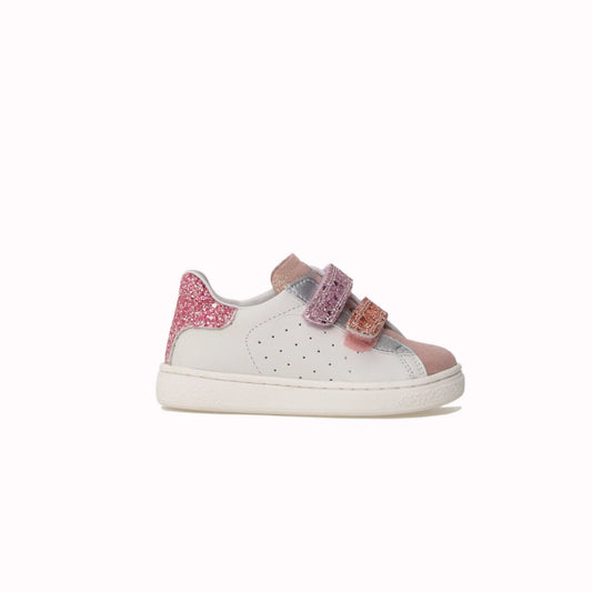 Pré marche NATURINO HASSELT Glitter White Pink chaussures Basses Baskets