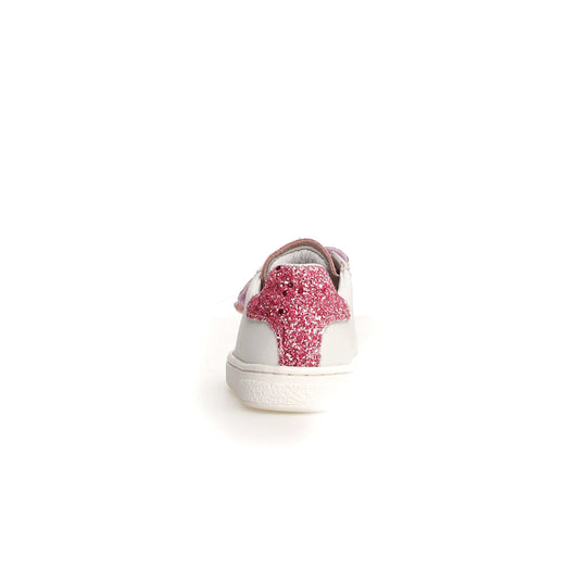Pré marche NATURINO HASSELT Glitter White Pink chaussures Basses Baskets