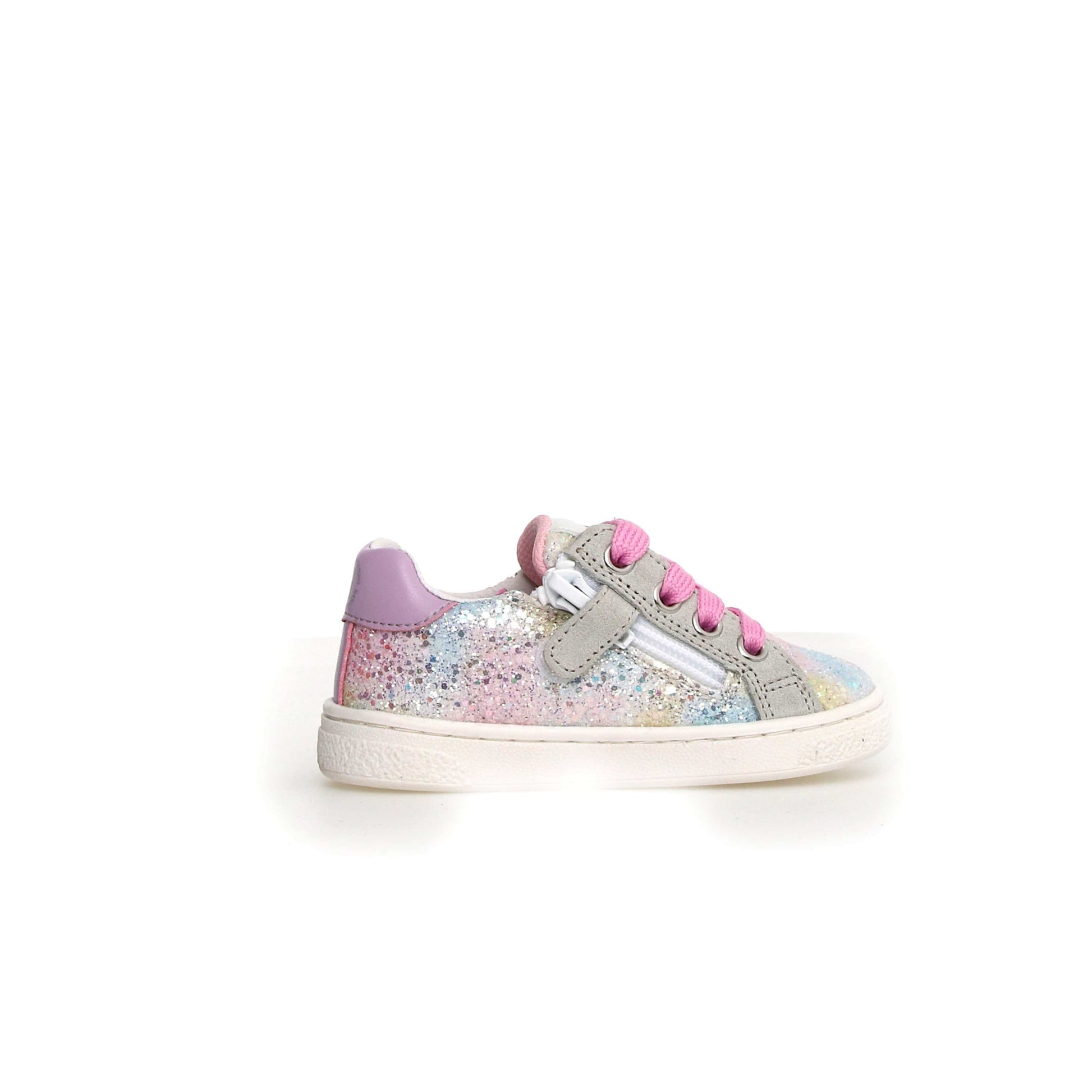 Chaussures Basses/Baskets/Sneakers NATURINO PINN ZIP Glitter Pink Lilas chaussures Basses Baskets