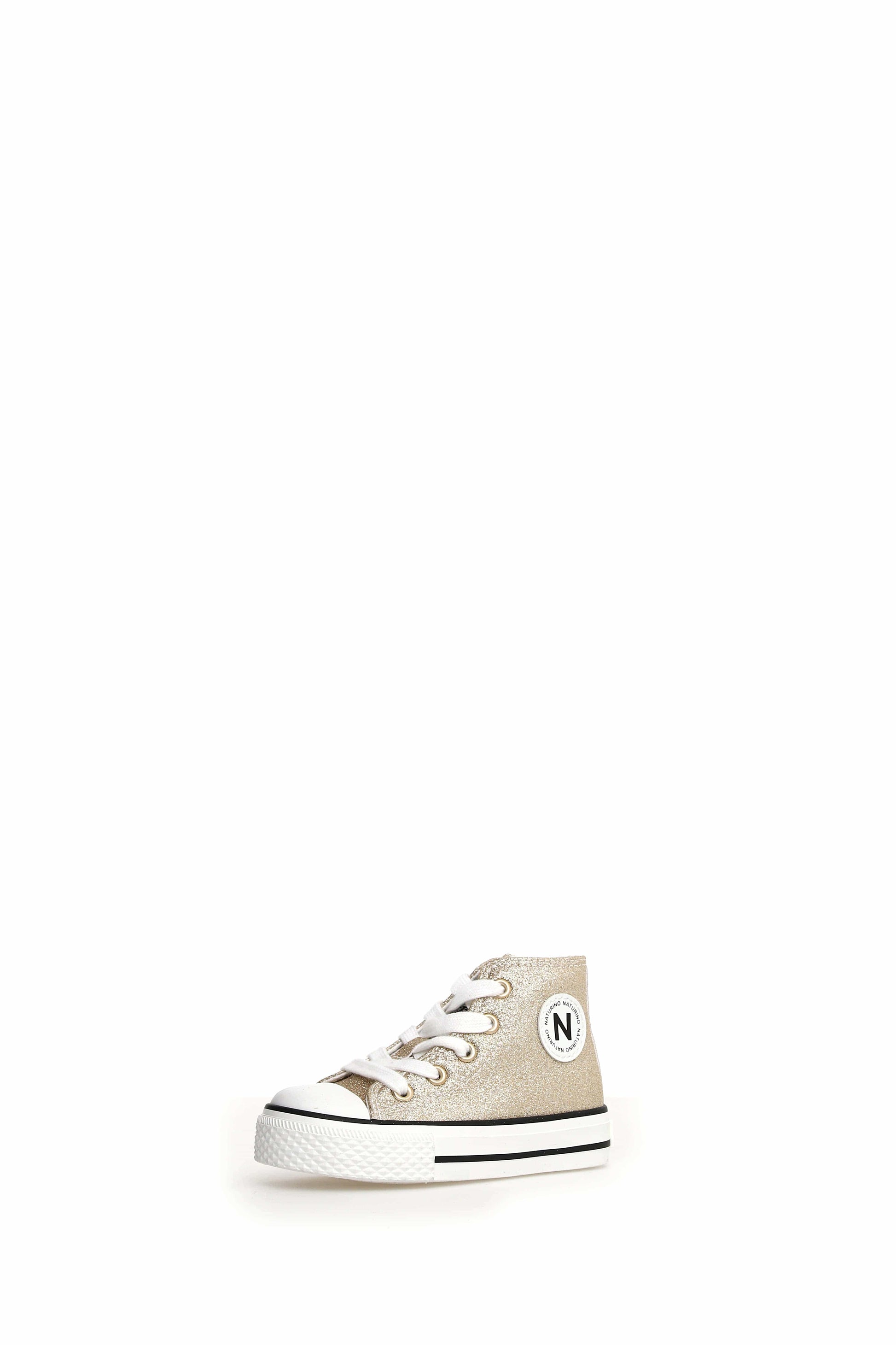 Toiles/Espadrilles NATURINO YLFAS Glitter Platinium Tennis Haut
