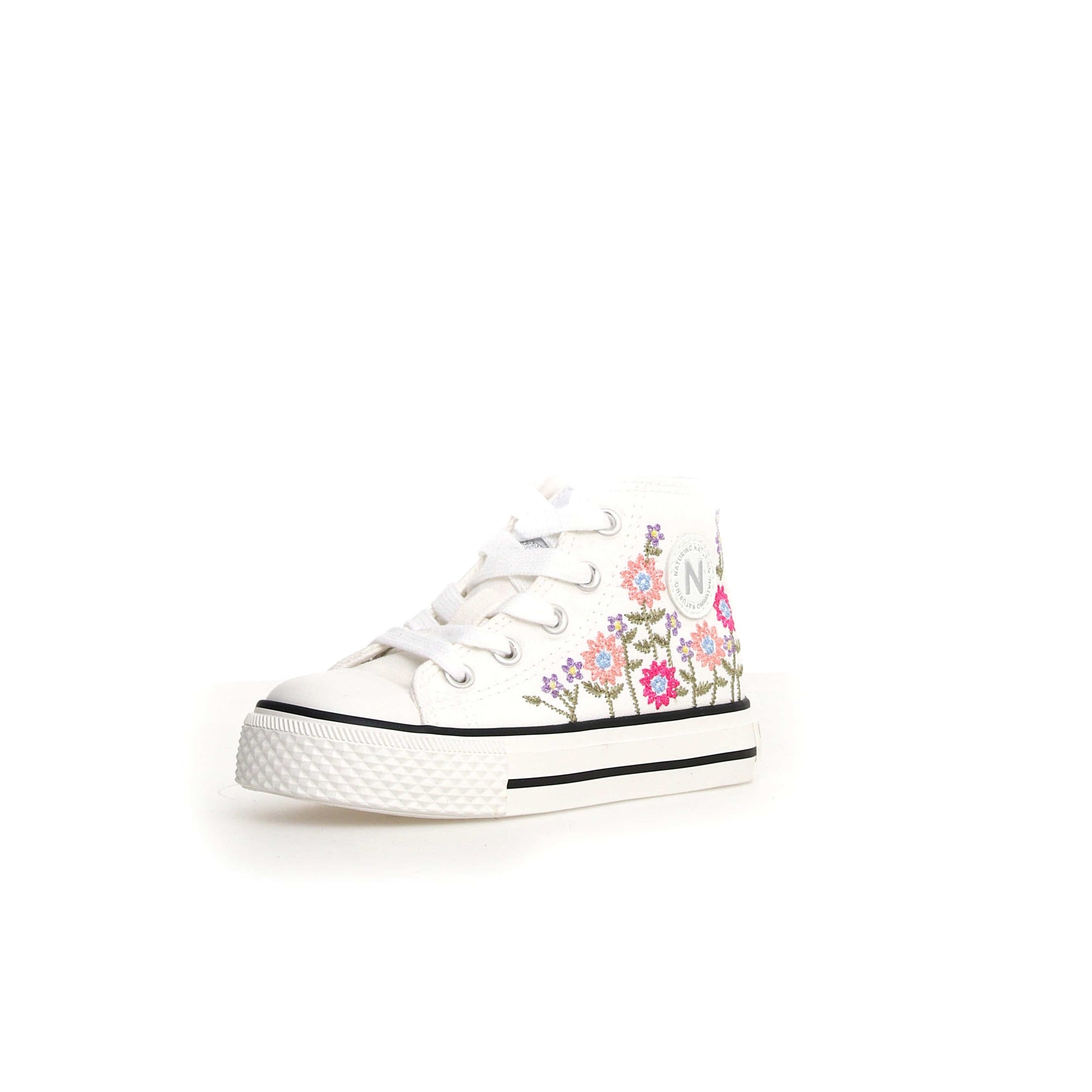 Toiles/Espadrilles NATURINO YLFAS Blanc Fleurs Toiles