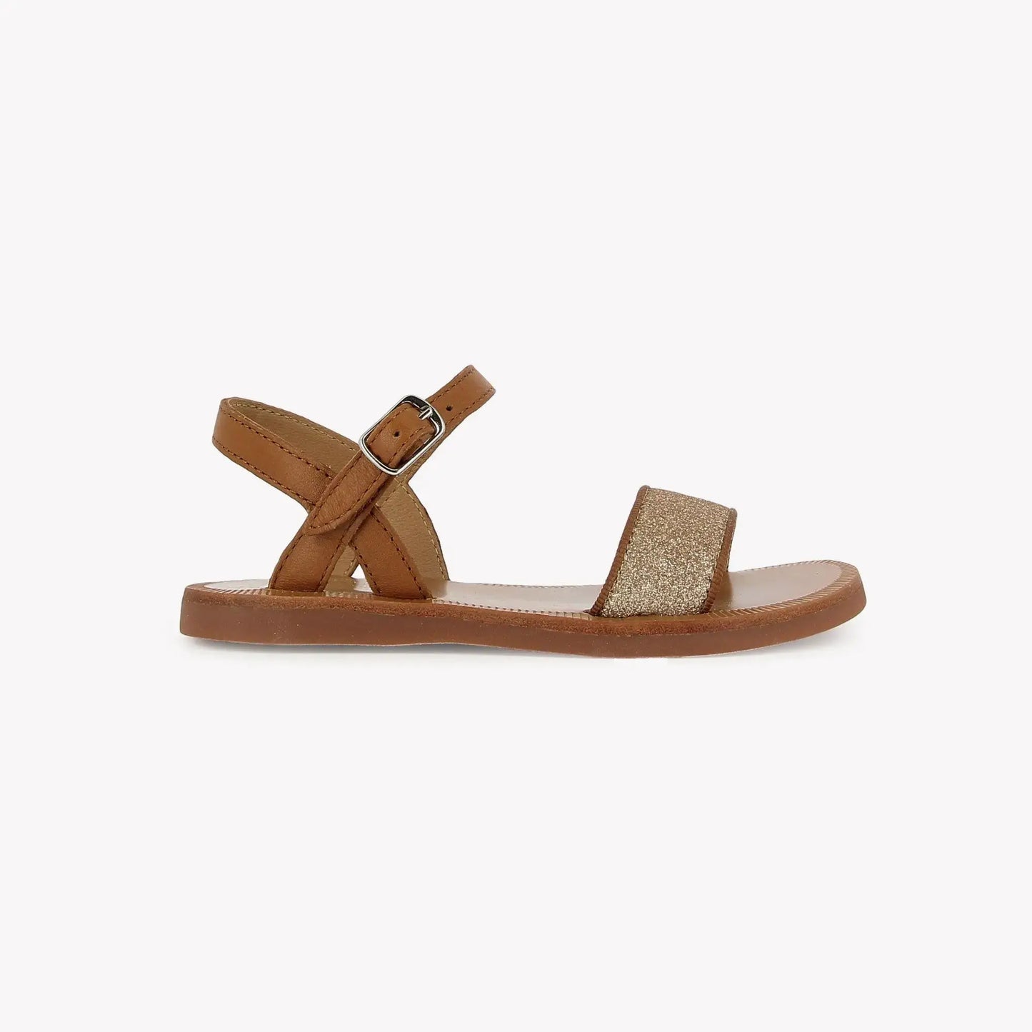 POM D'API PLAGETTE BUCKLE TAO Camel Sandales Nu Pieds