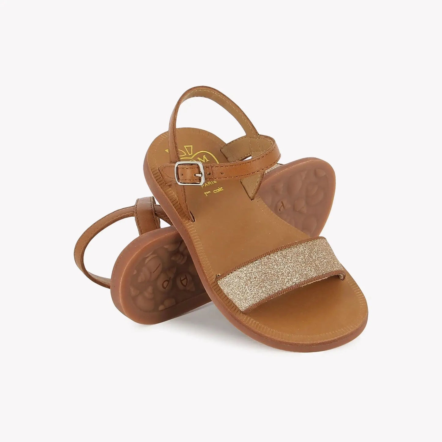 POM D'API PLAGETTE BUCKLE TAO Camel Sandales Nu Pieds