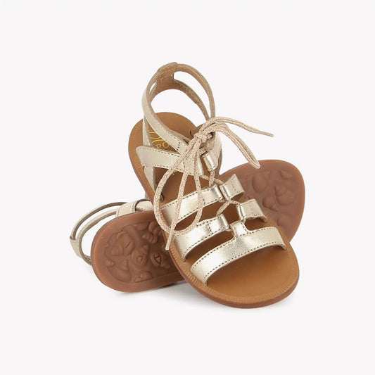 POM D'API PLAGETTE GUILY STRAP Platine Sandales Nu Pieds