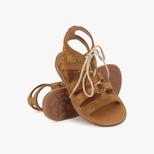 POM D'API PLAGETTE GUILY Strap Camel Sandales Nu Pieds