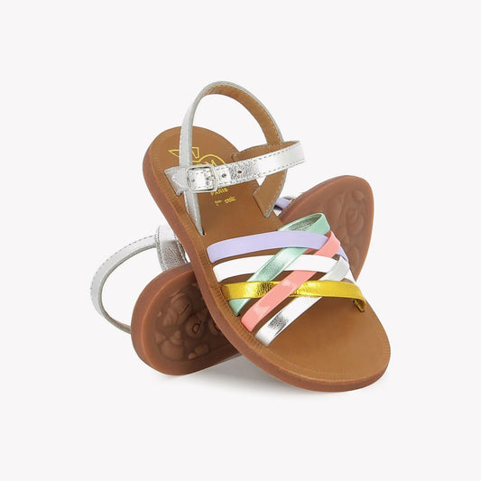 POM D'API PLAGETTE LUX Silver Sandales  Nu Pieds