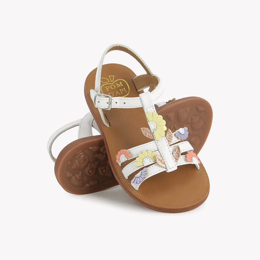 POM D'API PLAGETTE MULTI DAISY Blanc Multi Fresh Sandales Nu Pieds