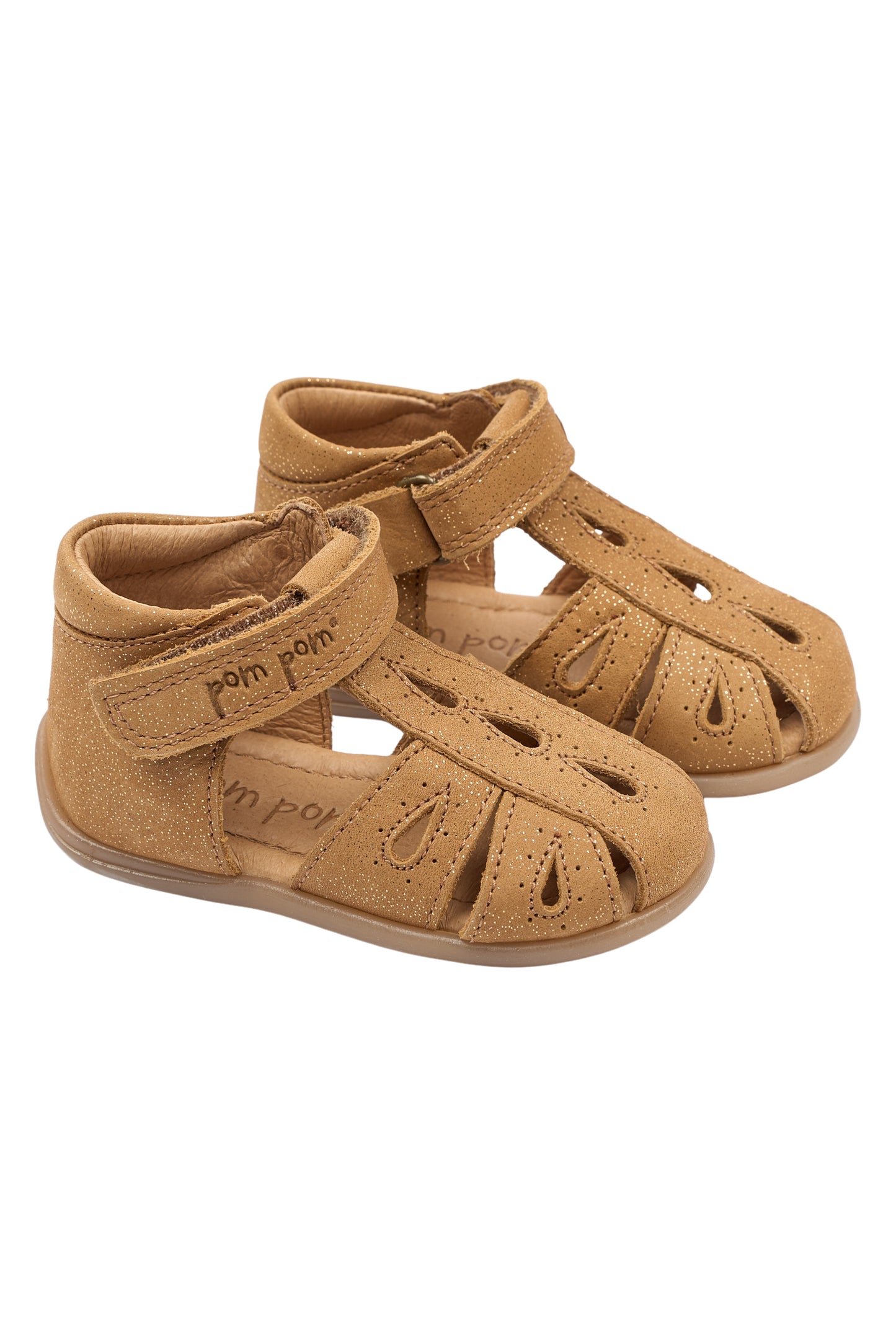 POM POM STARTER DROPS VL Camel Glitter Sandales Nu-pieds