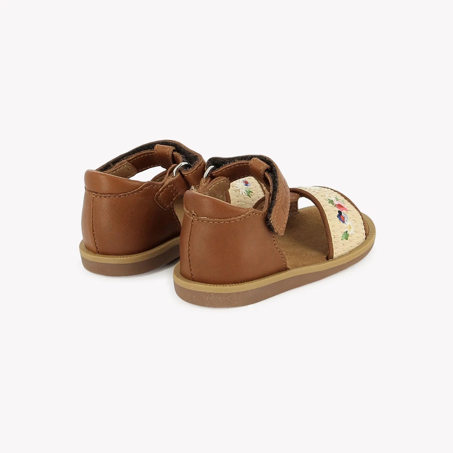 POM D'API POPPY AIR NATURE Raphia Crema Sandales Nu Pieds