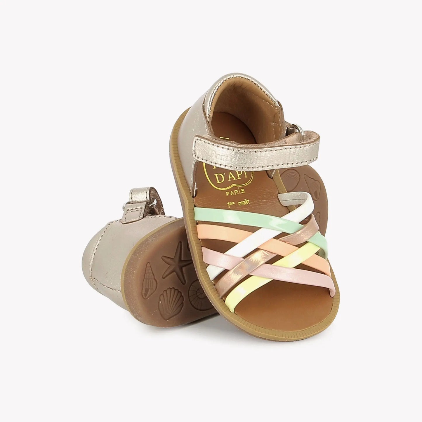 POM D'API POPPY LUX Oro Pastel Sandales Nu Pieds