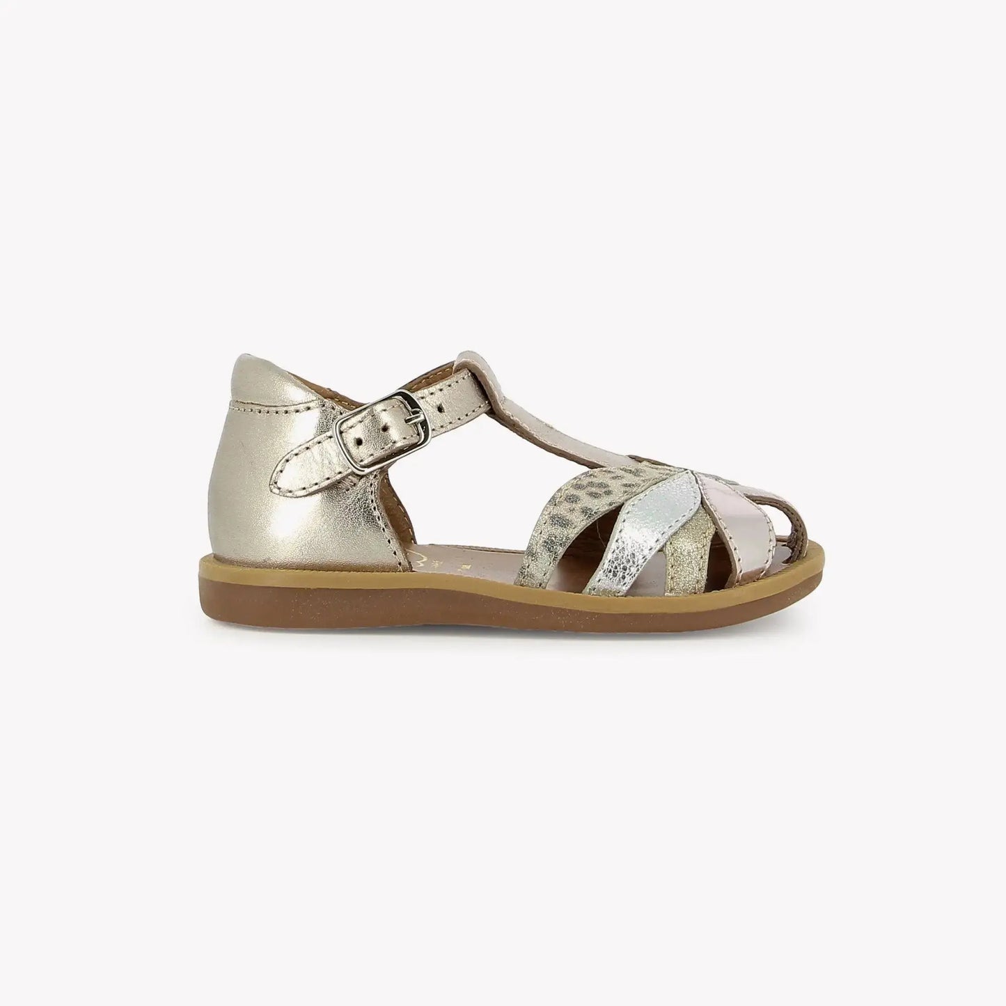 POM D'API POPPY OTO Oro pala platino sandales/nu-pieds