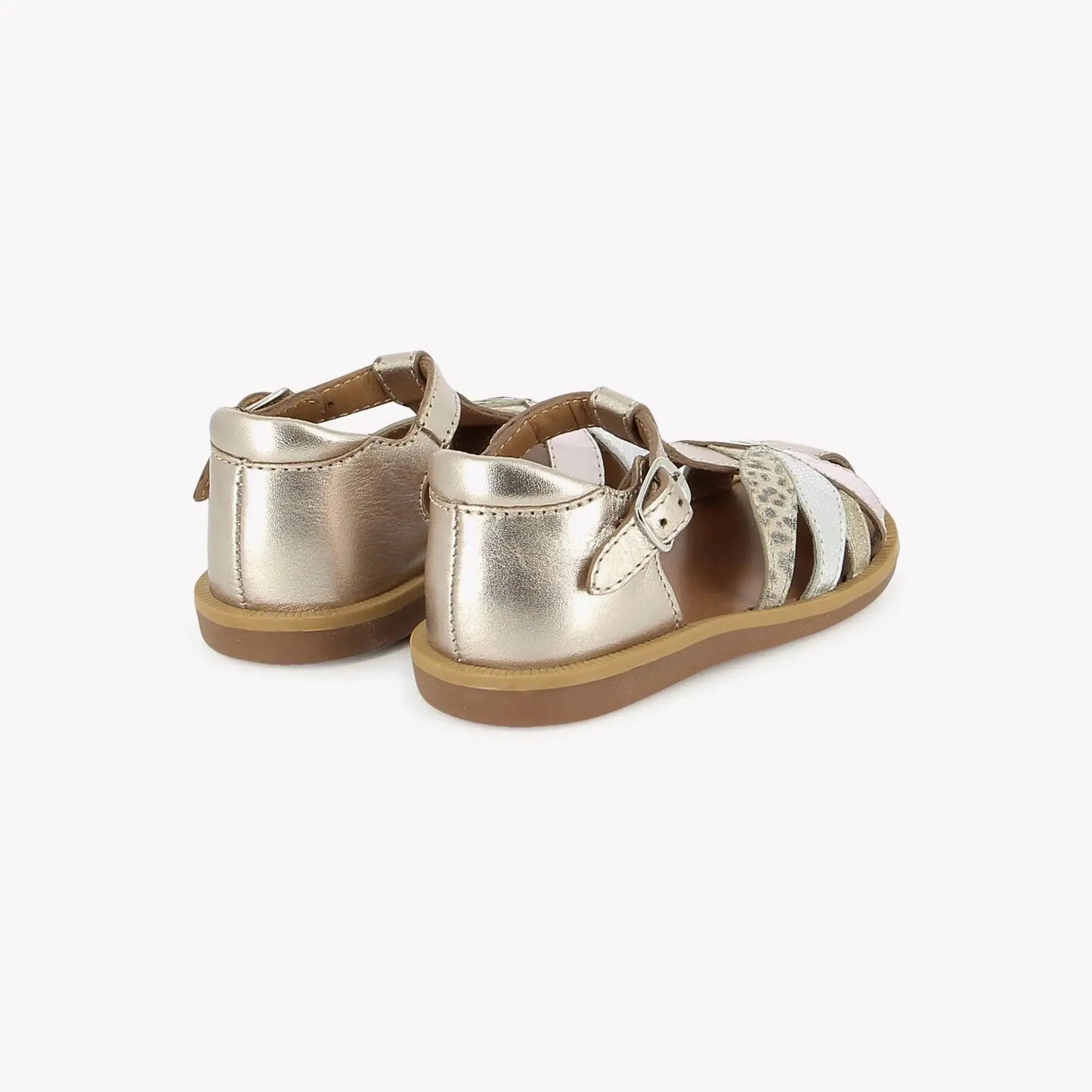 POM D'API POPPY OTO Oro pala platino sandales/nu-pieds