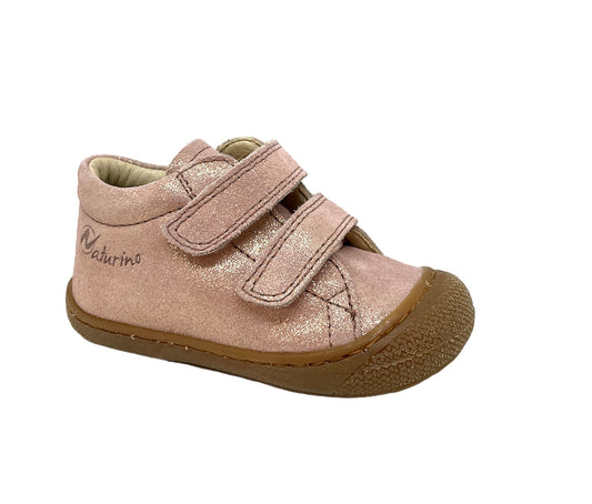 NATURINO COCOON velcro suede glitter rose botillons