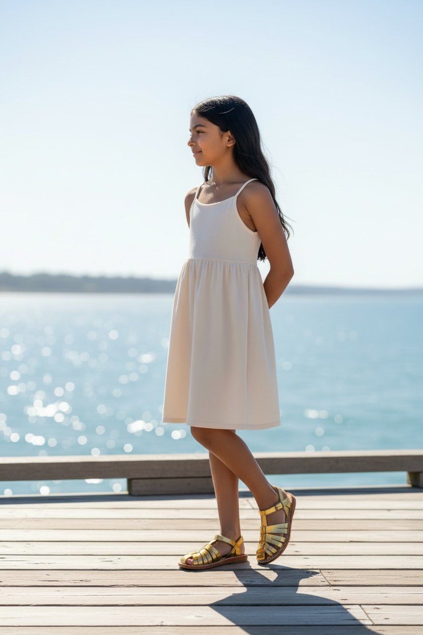 ACEBOS 6111 Rose Brillant Rame sandales nu-pieds