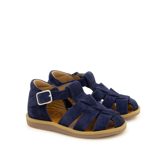 POM D'API POPPY DADDY Marine nubuck sandales/nu-pieds