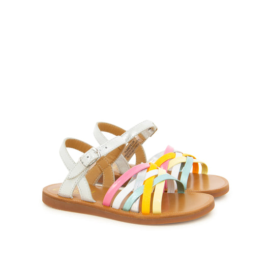 POM D'API PLAGETTE LUX Silver multi Sandales Nu Pieds