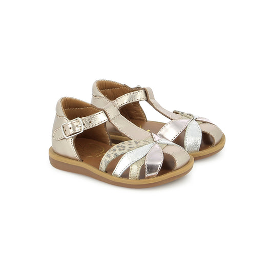 POM D'API POPPY OTO Oro pala platino sandales/nu-pieds