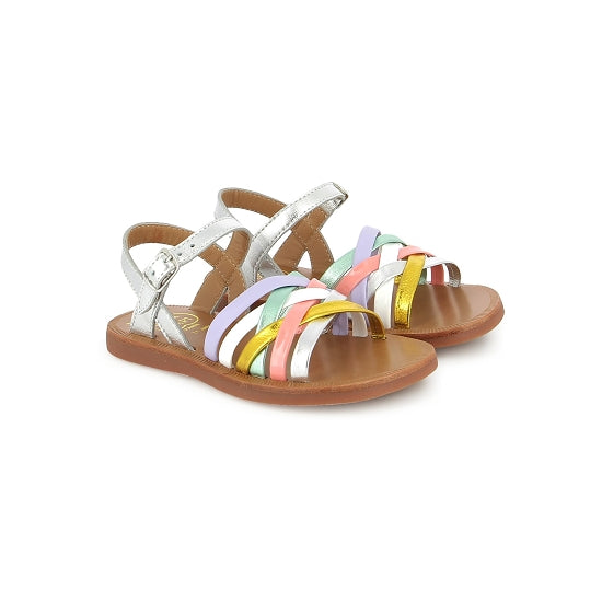 POM D'API PLAGETTE LUX Silver Sandales  Nu Pieds