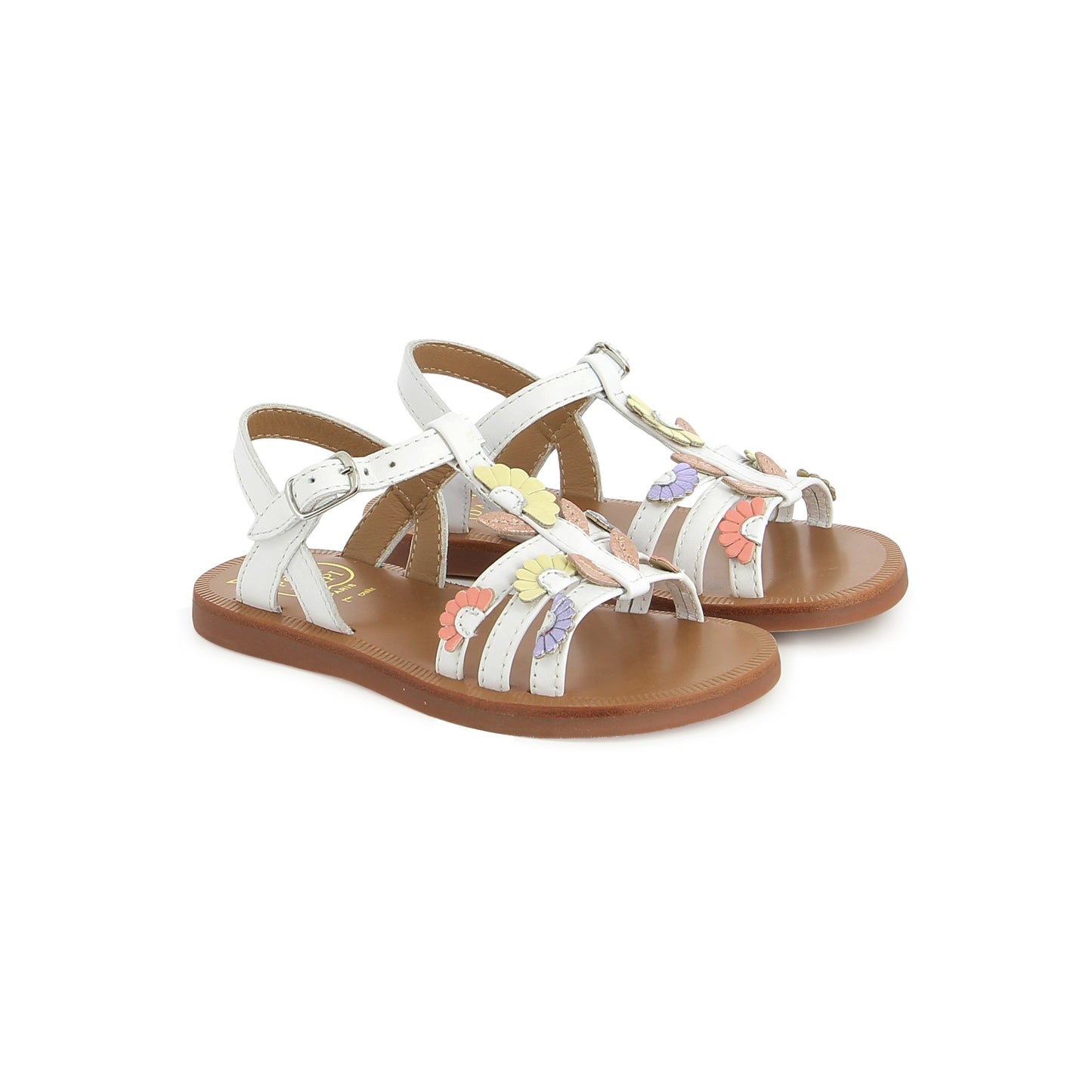 POM D'API PLAGETTE MULTI DAISY Blanc Multi Fresh Sandales Nu Pieds