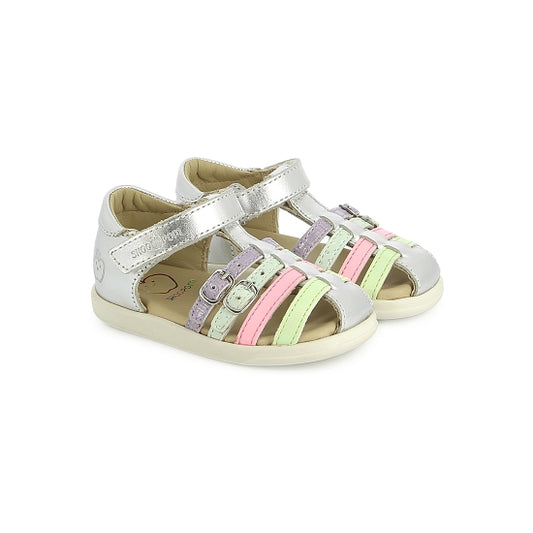 SHOO POM PIKA SPART Silver Multi Sandales Nu Pieds