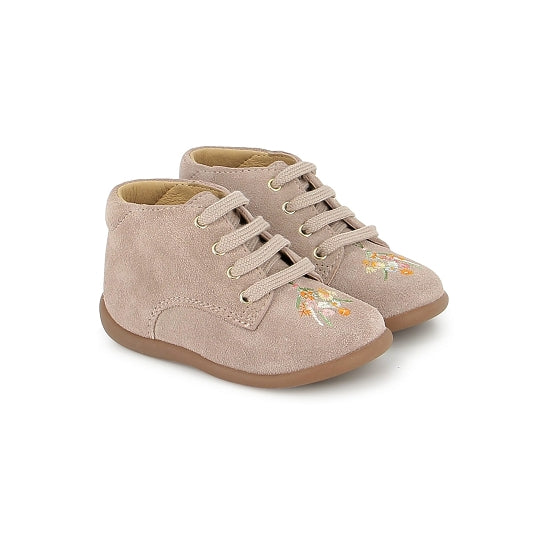 POM D'API STAND UP DERBY FLO Velours Cipria chaussures hautes Bottillons