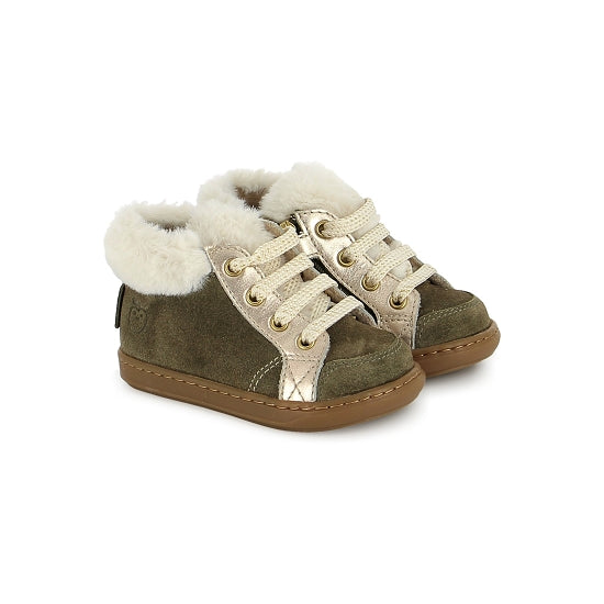 SHOO POM BOUBA ZIP HAIR Kaki chaussures hautes