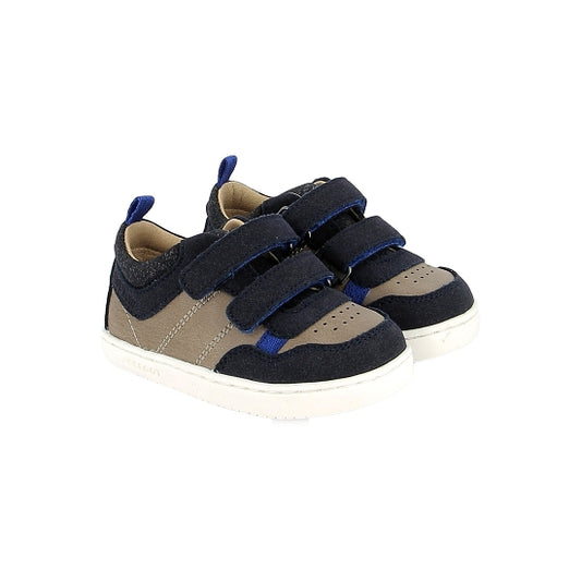 SHOO POM TOOTIES EASY Navy Beige Baskets premier pas barefoot