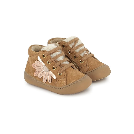 SHOO POM PLUM FLO Terracota Bottillons fourrés premier pas barefoot