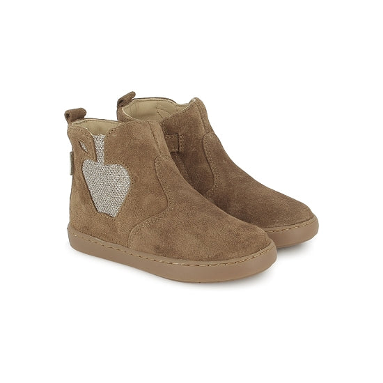Bottines enfant SHOO POM BPLAY NEW APPLE Velours Oily Dk Camel