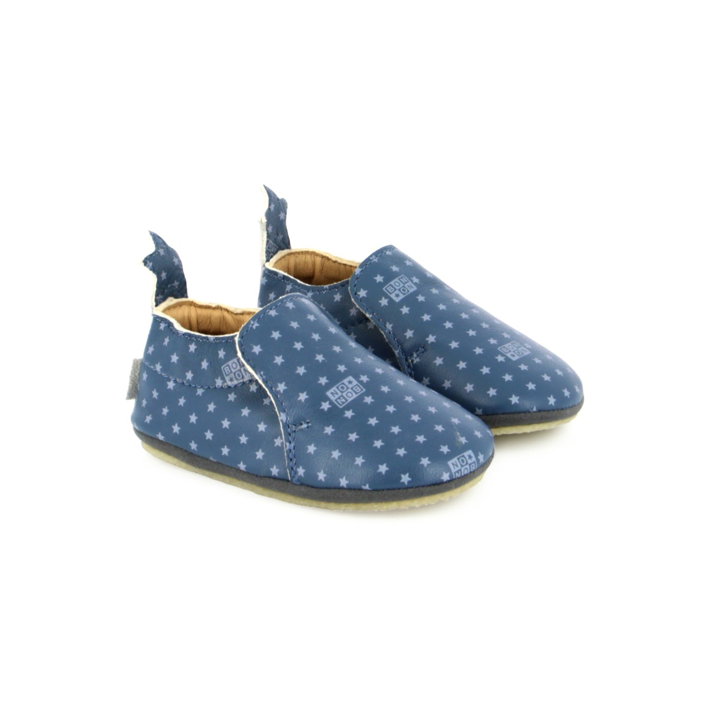 BONTON DOUDOU STAR Blue Sea Print Chaussons cuir