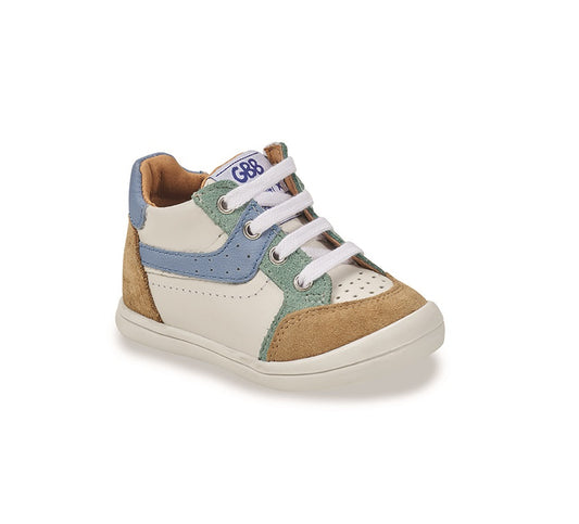 GBB EDSON Blanc Bleu Chaussures Hautes flex premiers pas