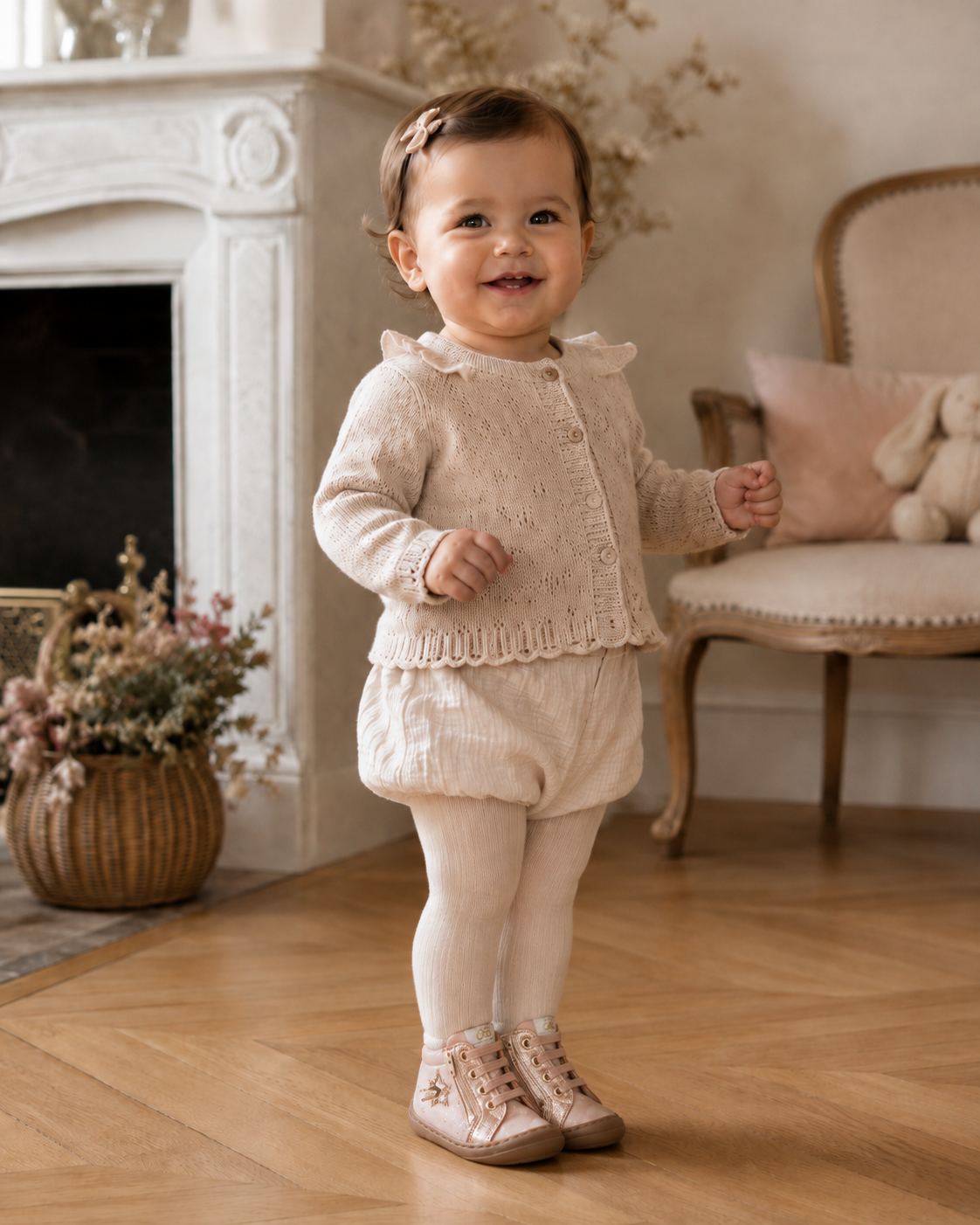 GBB AMANDINE Rose Or Cuivre Chaussures Hautes Bottillons Premiers Pas