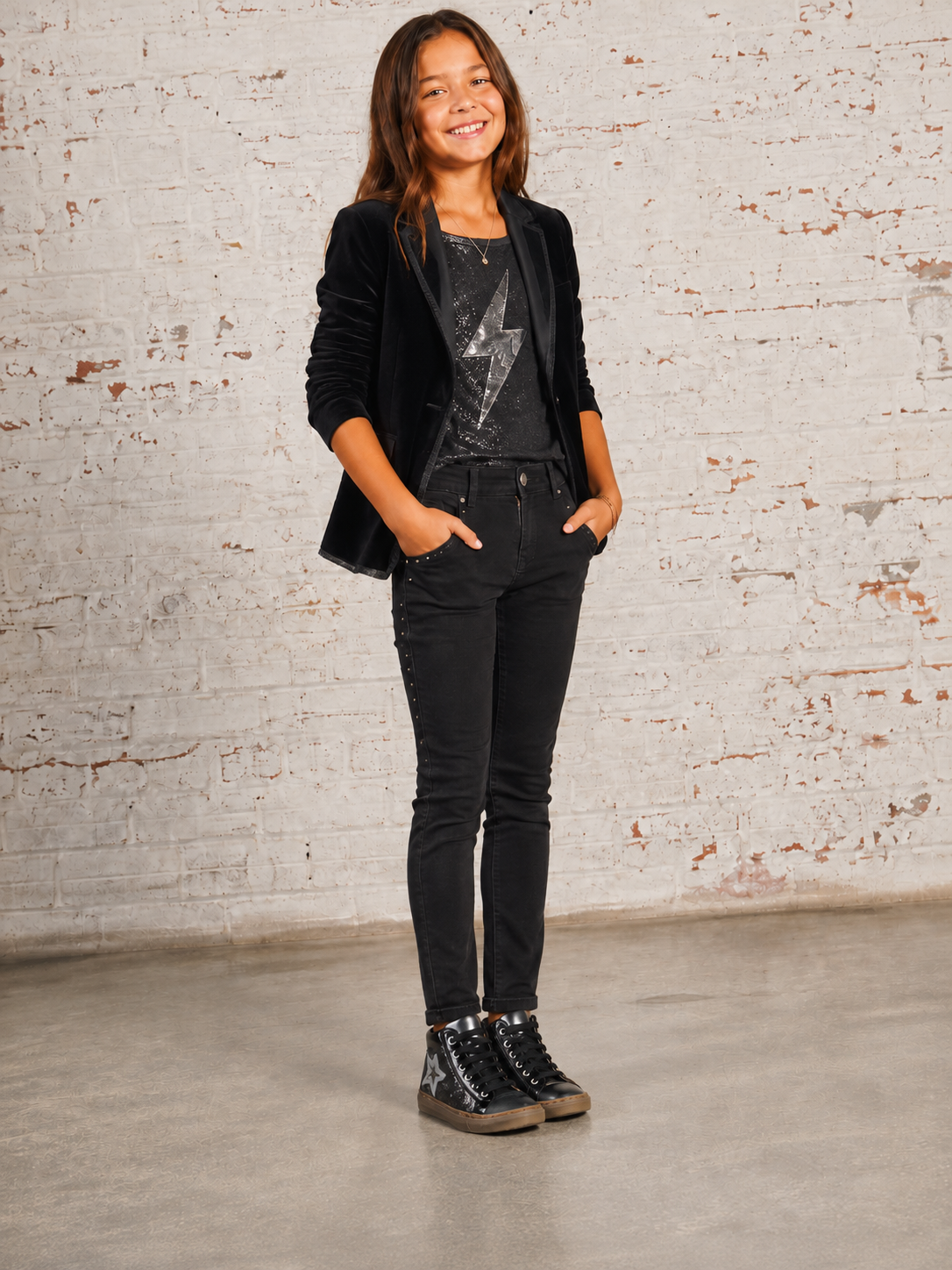 GBB ANTONIA Noir Argent Chaussures Hautes Bottillons