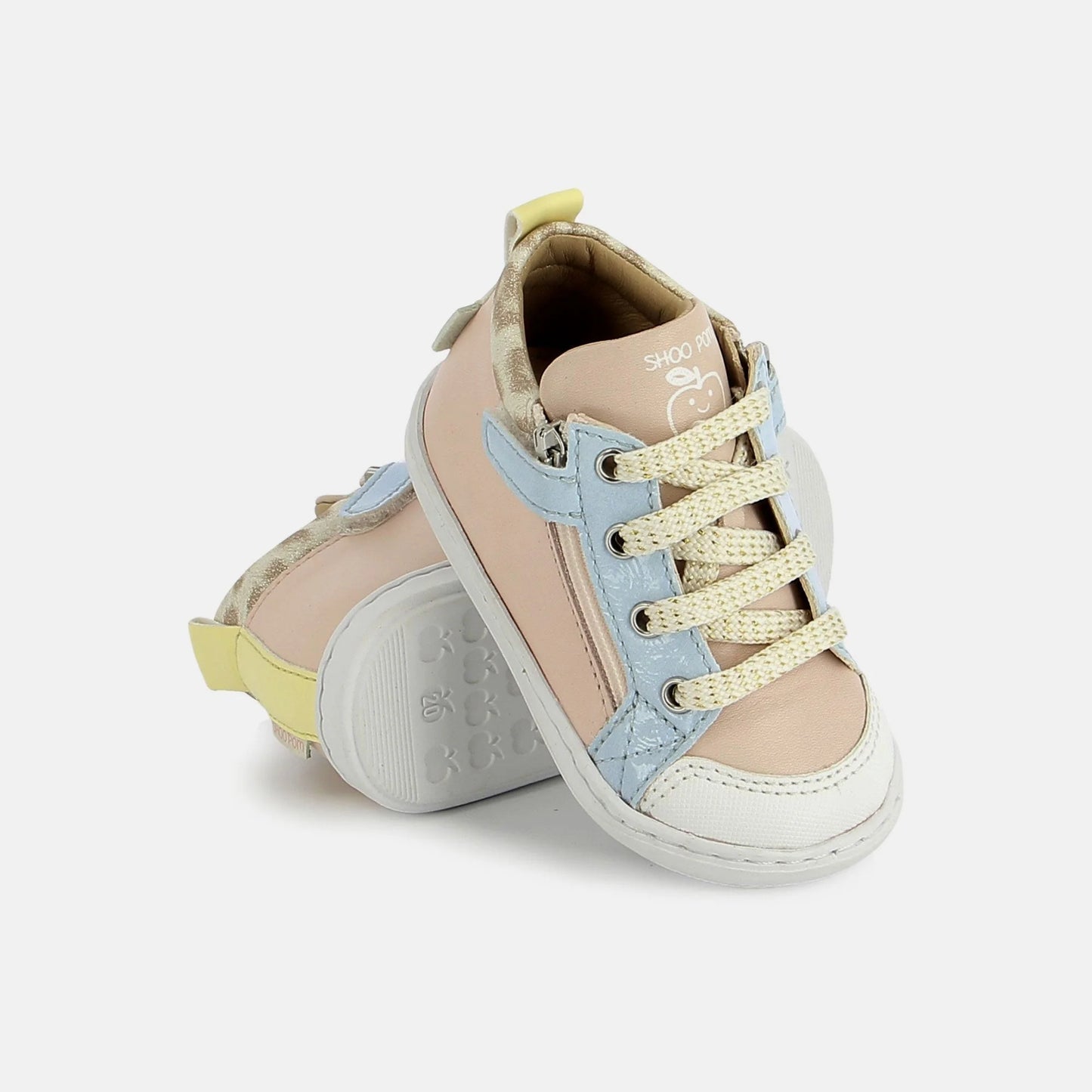 SHOO POM BOUBA BI ZIP Pink Blue bottillons