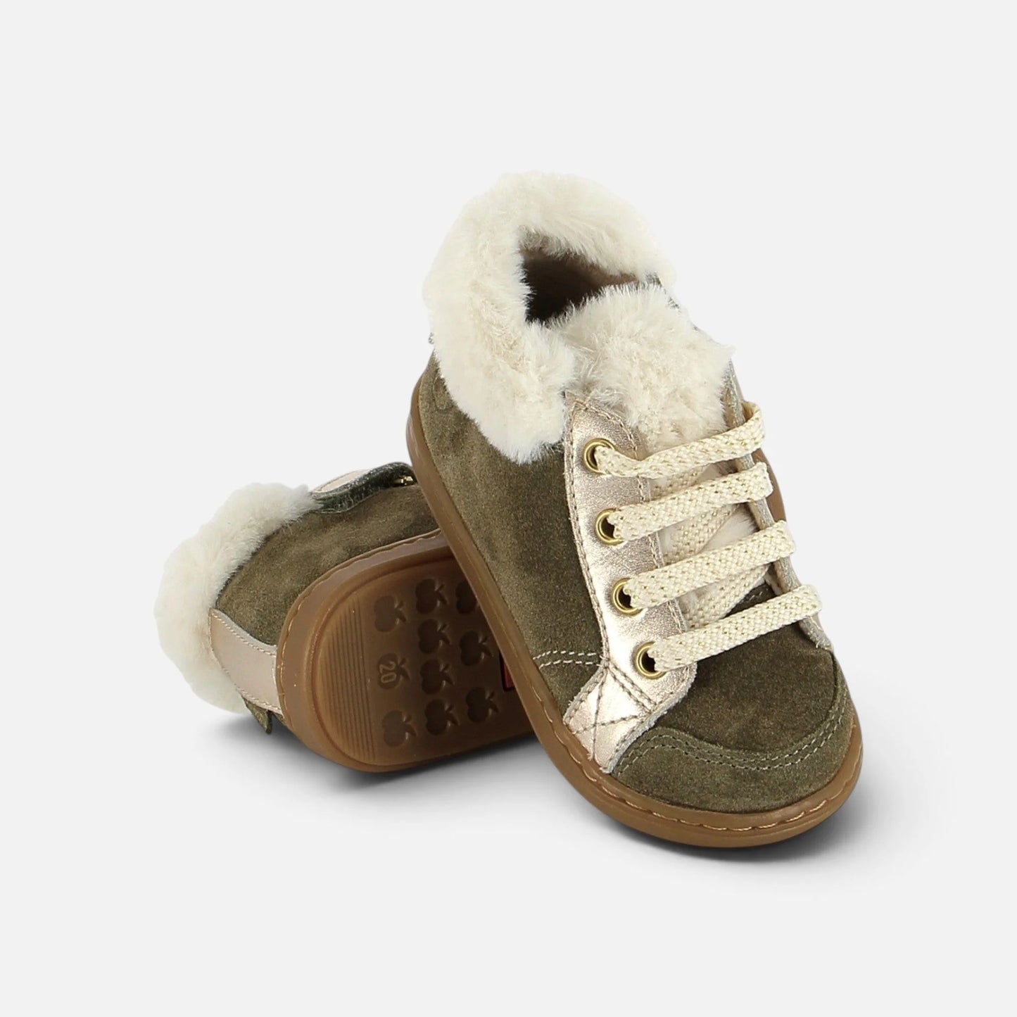 SHOO POM BOUBA ZIP HAIR Kaki chaussures hautes
