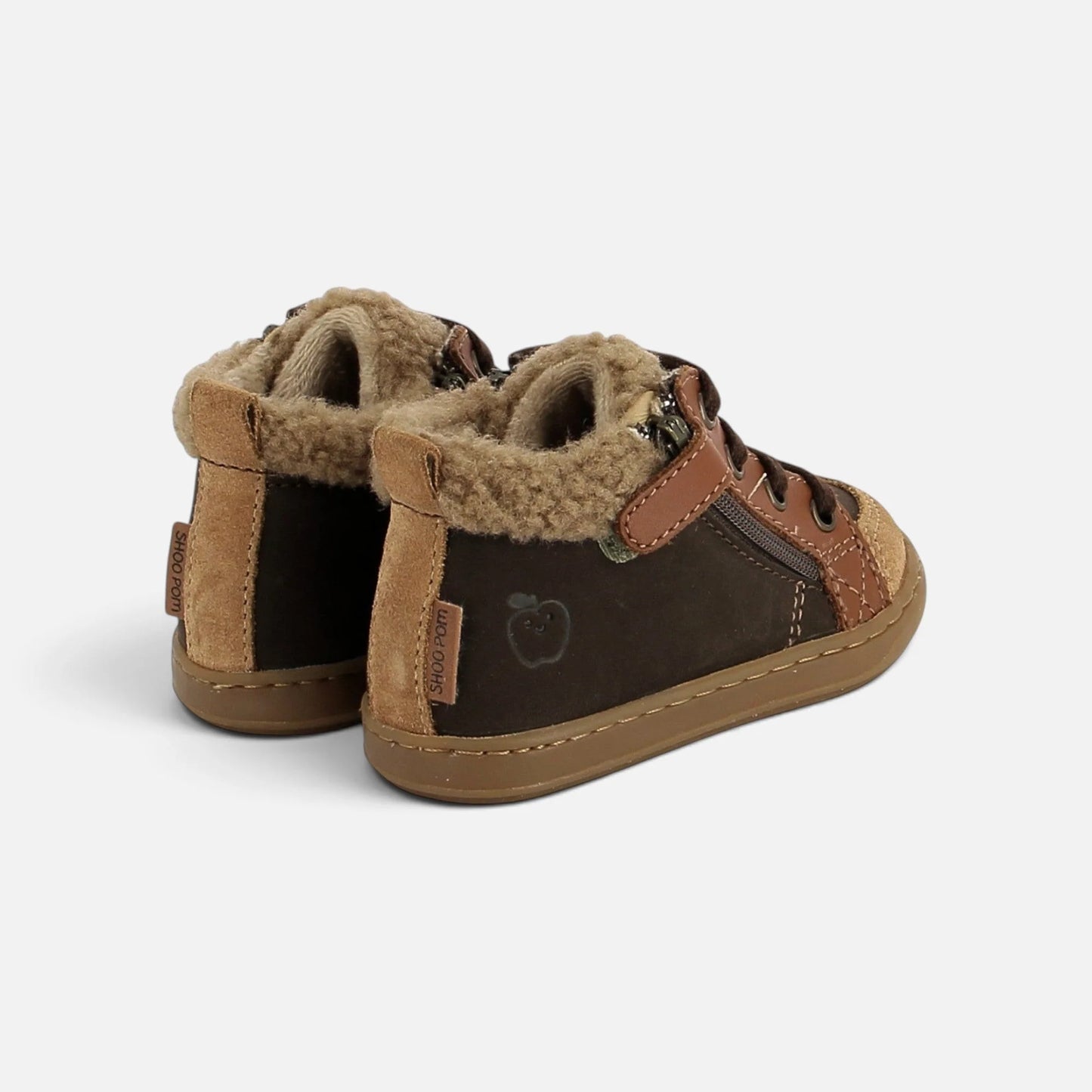 SHOO POM BOUBA ZIP WOOL terra chocolat bottillons